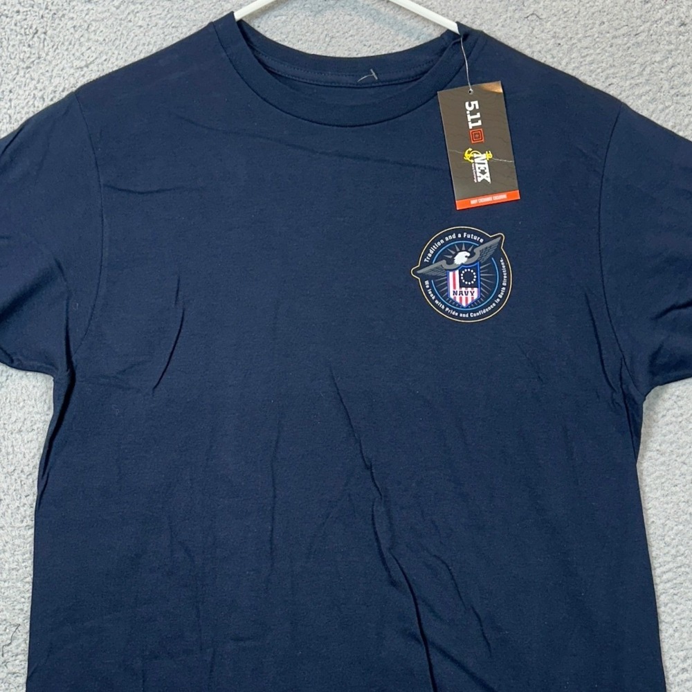 5.11 Tactical T-Shirt Mens Medium Navy Blue Tradition and Future Graphic Tee